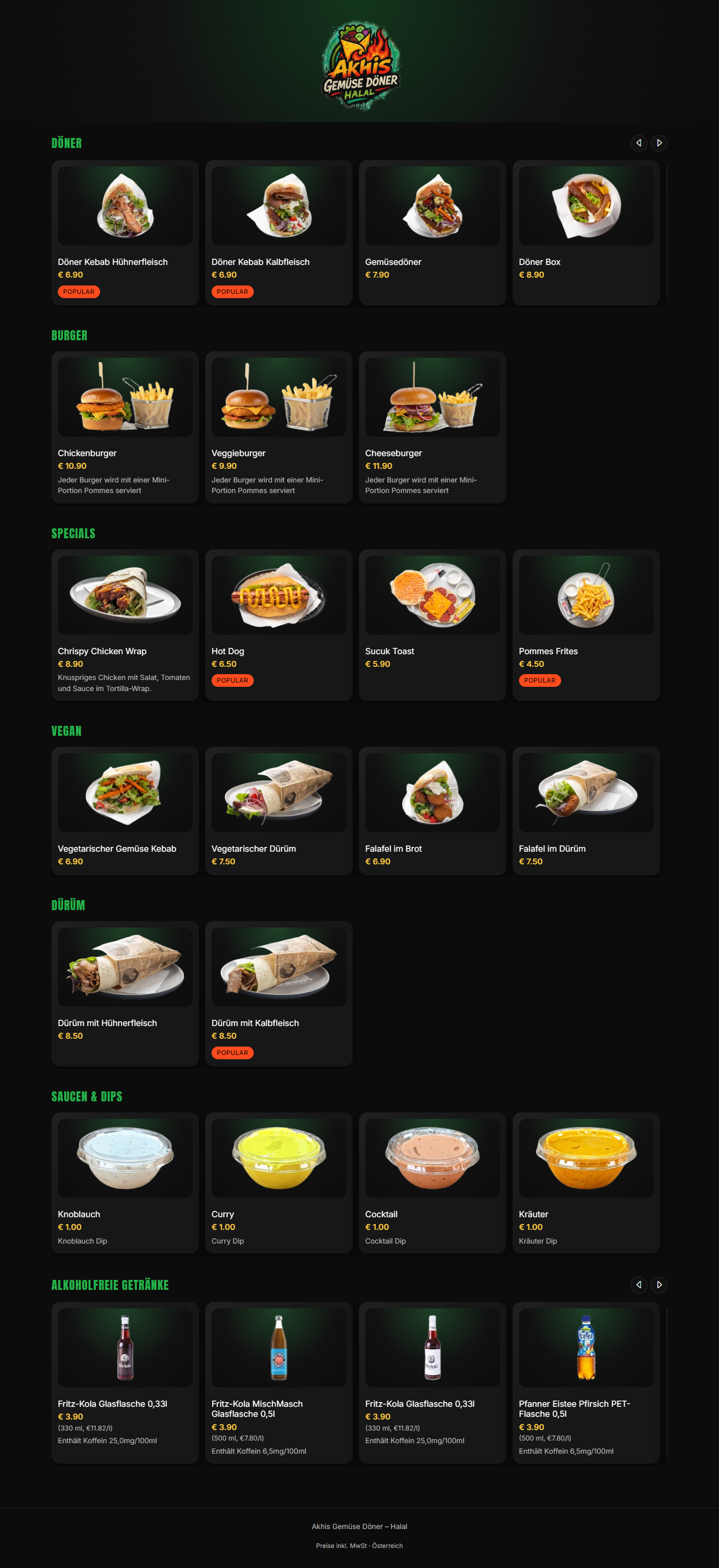 Mockup der Akhis Gemüse Döner